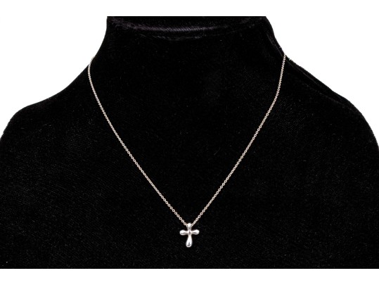 Tiffany & Co. Sterling Silver Elsa Peretti Small Cross Pendant, With Chain