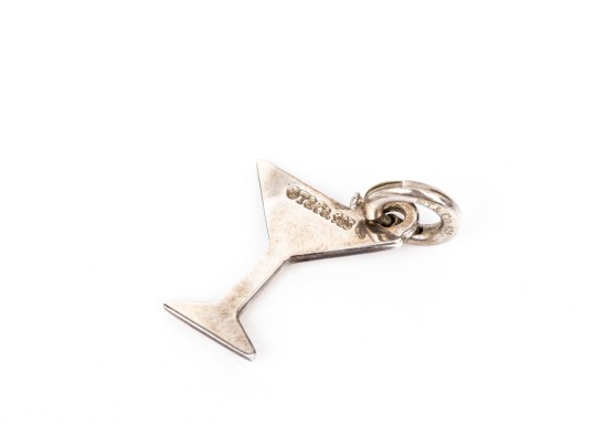 Tiffany & Co. Sterling Silver Debonair Martini Glass With Olive Charm