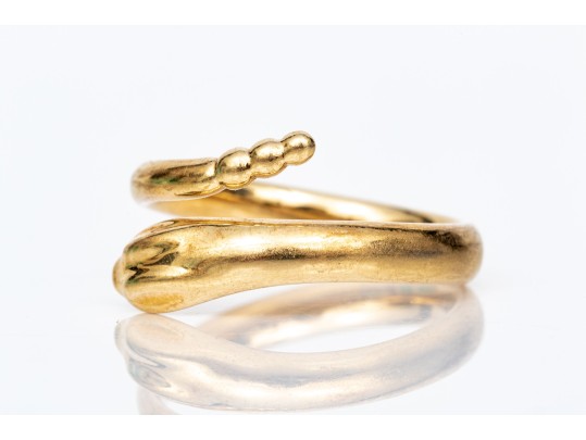 Tiffany & Co. Elsa Peretti 18k Yellow Gold Magnificent Snake Motif Ring, Size 8.25, With Box