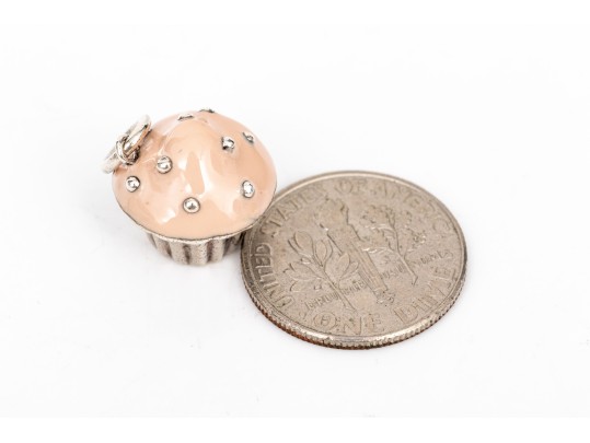 Tiffany & Co. Sterling Silver Sweet Pink Enamel Cupcake Charm