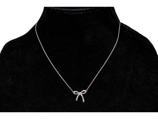 Tiffany & Co. Sterling Silver Bow Motif Necklace