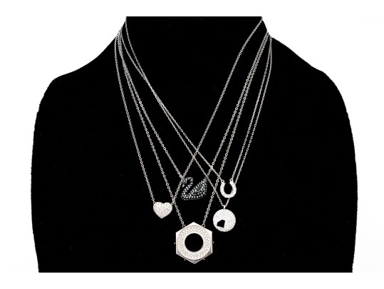 Swarovski Collection Of Five Crystal Set Adjustable Necklaces