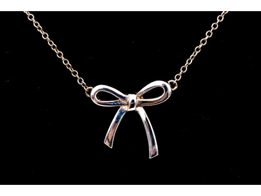 Tiffany & Co. Sterling Silver Bow Motif Necklace