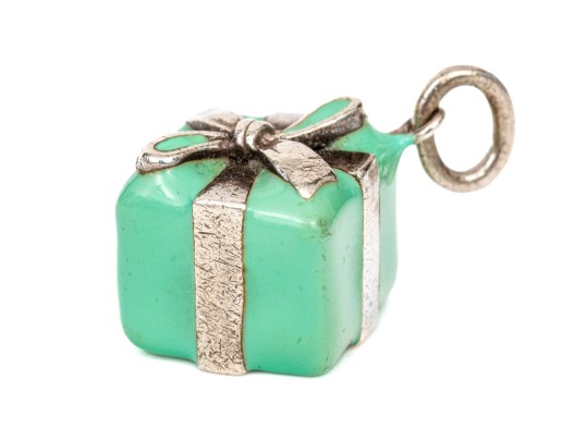 Tiffany & Co. Sterling Silver Iconic Tiffany Blue Enamel Gift Box Charm