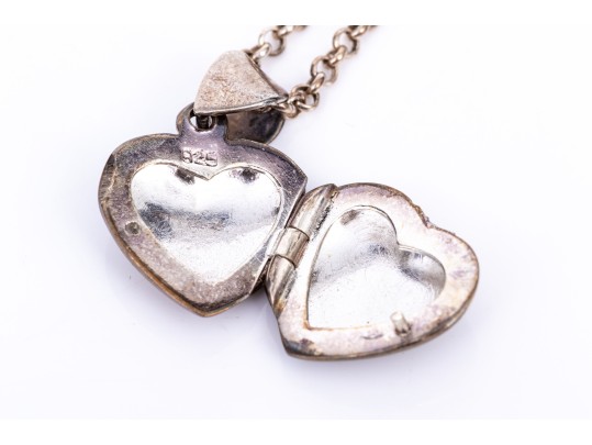 Collection Of Sterling Silver Heart Motif Pendants Plus One Heart Scatter Pin