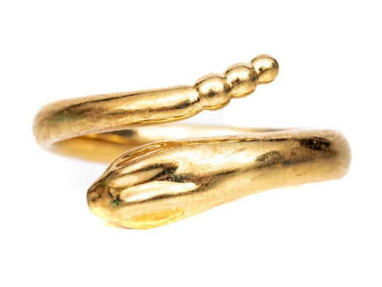 Tiffany & Co. Elsa Peretti 18k Yellow Gold Magnificent Snake Motif Ring, Size 8.25, With Box