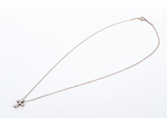 Tiffany & Co. Sterling Silver Elsa Peretti Small Cross Pendant, With Chain