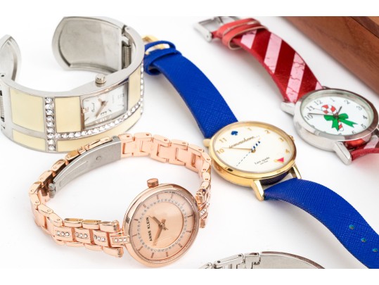 Collection Of Nine Fashion Quartz Watches Plus One Automatic Sport Invicta Watch