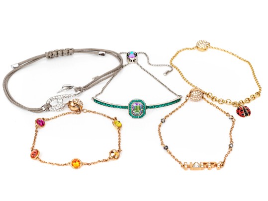 Swarovski Collection Of Rose, White And Yellow Toned Crystal Set Bracelets