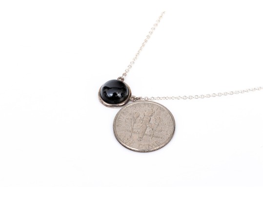 Tiffany & Co. Sterling Silver Elsa Peretti Color By The Yard Black Nephrite Necklace