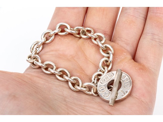 Tiffany & Co. Sterling Silver Striking Chunky 1837 Style Toggle Chain Link Bracelet