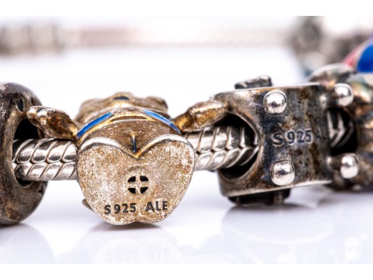 Pandora Sterling Silver Charm Bracelet And Charm Necklace, Including Rare Maple Leaf And Snowflake