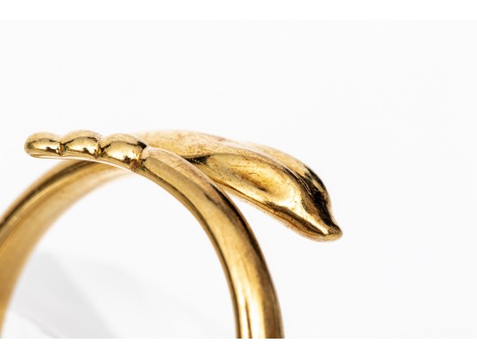 Tiffany & Co. Elsa Peretti 18k Yellow Gold Magnificent Snake Motif Ring, Size 8.25, With Box