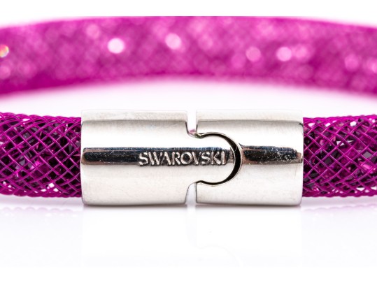Swarovski Collection Of Five Crystal Set Bracelets, Double Tour, Cuff And Slide Lock Styles