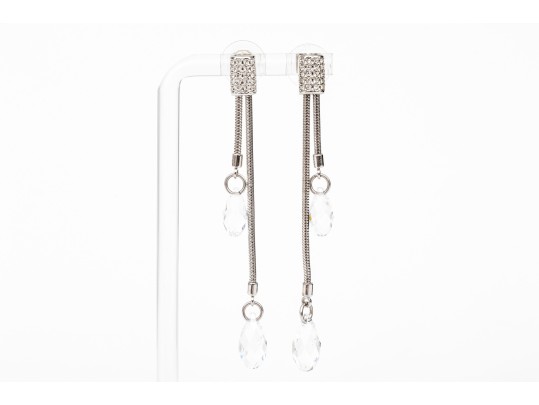 Swarovski Crystal Snake Chain And Briolette Crystal Set Necklace With Matching Earrings