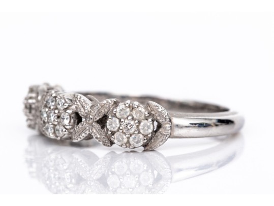 18k White Gold Pave Diamond Set 