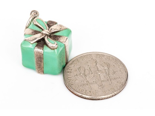 Tiffany & Co. Sterling Silver Iconic Tiffany Blue Enamel Gift Box Charm