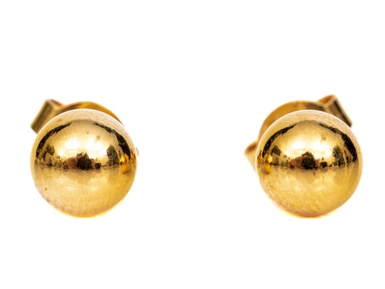 14k Yellow Gold Classic 6mm Ball Style Earrings