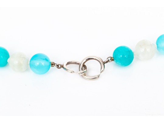 Tiffany & Co. Sterling Silver Paloma Picasso Stunning Blue Amazonite And White Chalcedony Beads