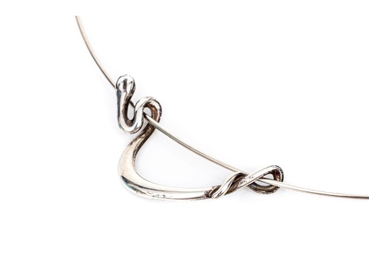 Tiffany & Co. Sterling Silver Elsa Peretti Fabulous Snake Pendant, On Choker