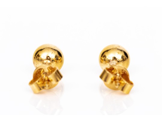 14k Yellow Gold Classic 6mm Ball Style Earrings