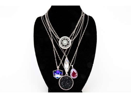 Touchstone Crystal By Swarovski Collection Of Five Chunky Crystal Set Necklaces