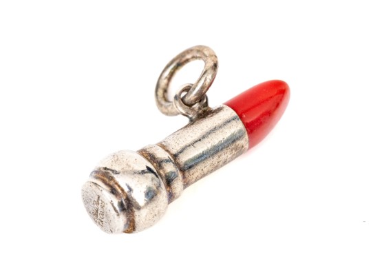 Tiffany & Co. Sterling Silver Fabulous Red Enamel Accented Lipstick Charm