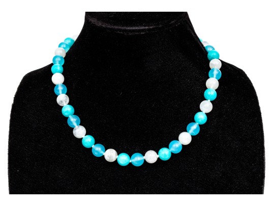 Tiffany & Co. Sterling Silver Paloma Picasso Stunning Blue Amazonite And White Chalcedony Beads