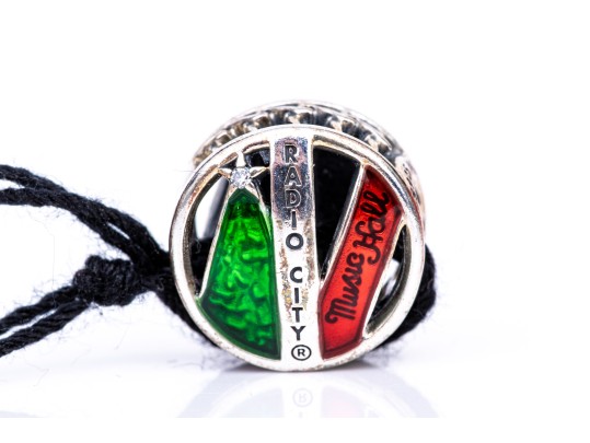Pandora Sterling Silver Christmas Themed Charms, On A Woven Champagne Cord Bracelet