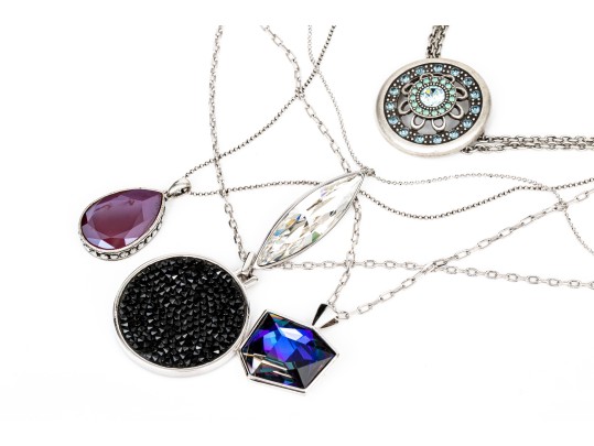 Touchstone Crystal By Swarovski Collection Of Five Chunky Crystal Set Necklaces