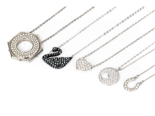 Swarovski Collection Of Five Crystal Set Adjustable Necklaces
