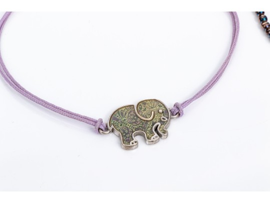 Sterling Silver Collection Of Six Bracelets, Including A Pink And Green Briolette Tourmaline Style