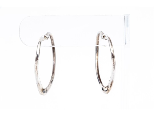 Tiffany & Co. Sterling Silver Elsa Peretti Fabulous Open Heart Hoop Earrings