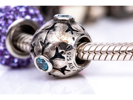 Pandora Sterling Silver Charm Bracelet And Charm Necklace, Including Rare Maple Leaf And Snowflake