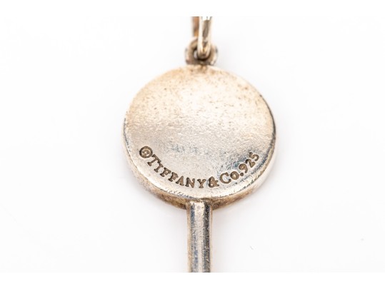 Tiffany & Co. Sterling Silver Whimsical Pink And White Enamel Lollipop Charm