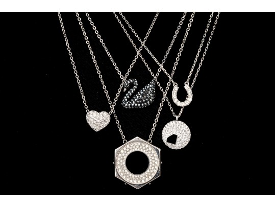 Swarovski Collection Of Five Crystal Set Adjustable Necklaces
