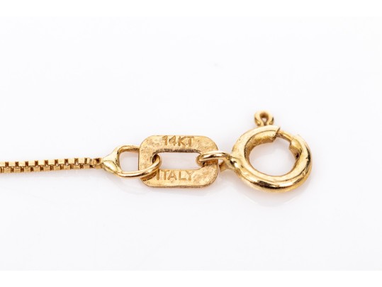 14k Yellow Gold Simple Fine Box Style Chain