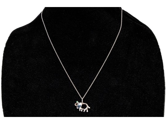 Tiffany & Co. Sterling Silver Contemporary Open Elephant Pendant, With Chain