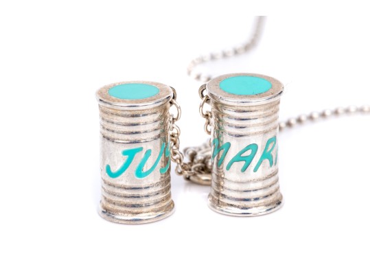 Tiffany & Co. Sterling Silver Unusual Tiffany Blue Enamel 