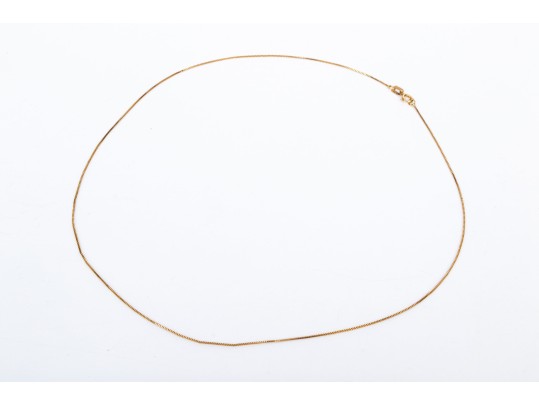 14k Yellow Gold Simple Fine Box Style Chain