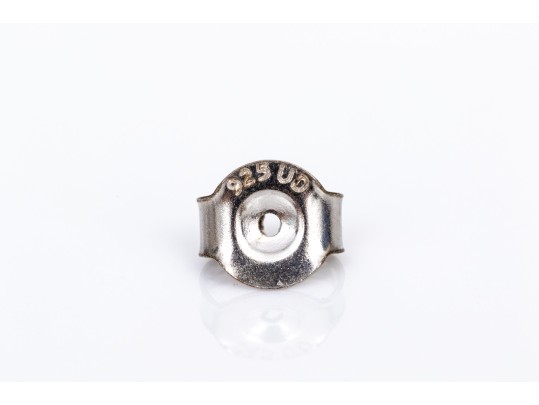 Sterling Silver Pair Of Diamond Set Cluster Stud Style Earrings, App. 0.13 TCW