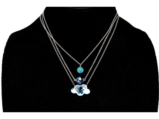 Swarovski Collection Of Three Silver Toned, Crystal Set Necklaces