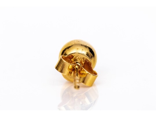 14k Yellow Gold Classic 6mm Ball Style Earrings