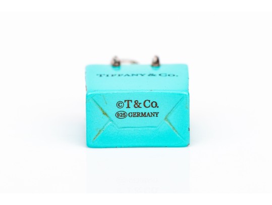 Tiffany & Co. Sterling Silver Iconic Tiffany Blue Enamel Shopping Bag Charm