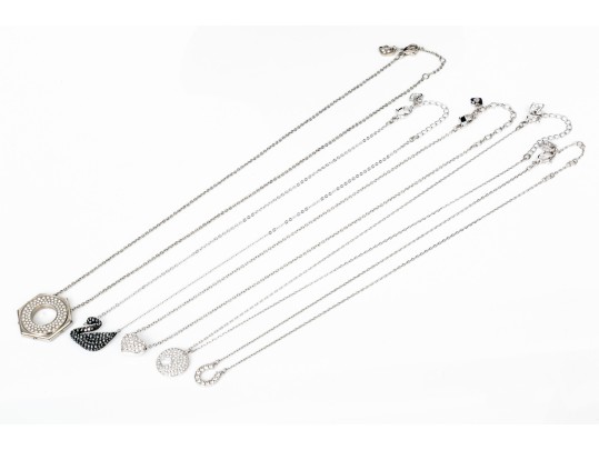 Swarovski Collection Of Five Crystal Set Adjustable Necklaces
