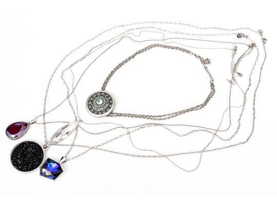 Touchstone Crystal By Swarovski Collection Of Five Chunky Crystal Set Necklaces