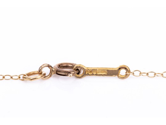 10k Yellow Gold Delicate Heart Motif Inspirational Charm Necklace, 
