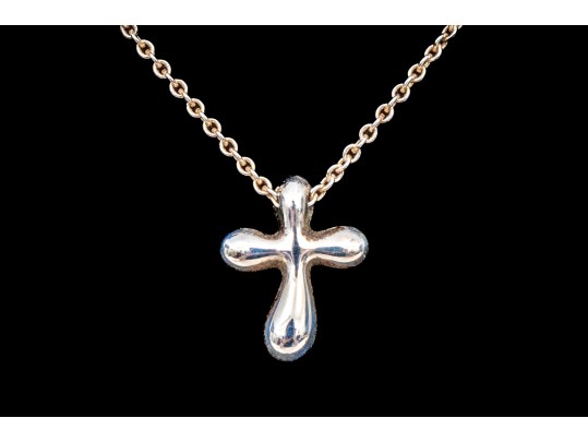 Tiffany & Co. Sterling Silver Elsa Peretti Small Cross Pendant, With Chain