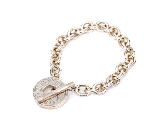 Tiffany & Co. Sterling Silver Striking Chunky 1837 Style Toggle Chain Link Bracelet