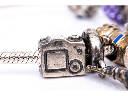 Pandora Sterling Silver Charm Bracelet And Charm Necklace, Including Rare Maple Leaf And Snowflake